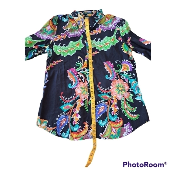 Ralph Lauren floral Unisex Blouse 3/4 sleeve multicolor top - Picture 10 of 13